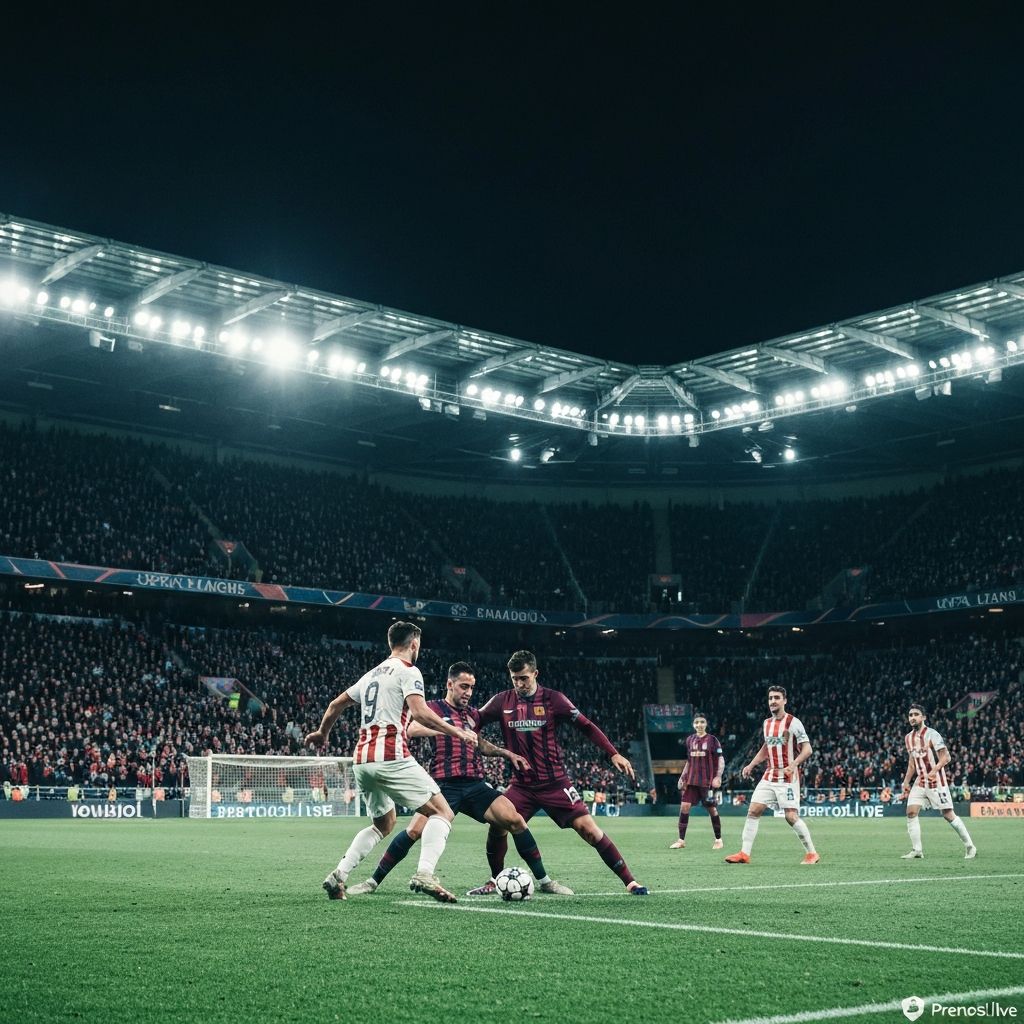 Fudbalska utakmica uzivo na stadionu sa dramticnim osvjetljenjem